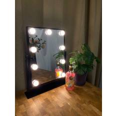 Make up spejl med 9 pærer 240 V sort