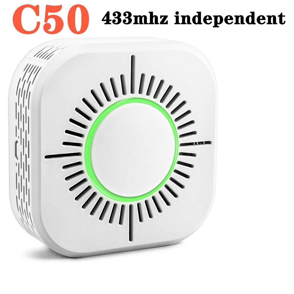 Brandvarnare brandlarm hemsäkerhet larmsystem/tuya app smart life app wifi röksensor brandskydd smart hem - C50w