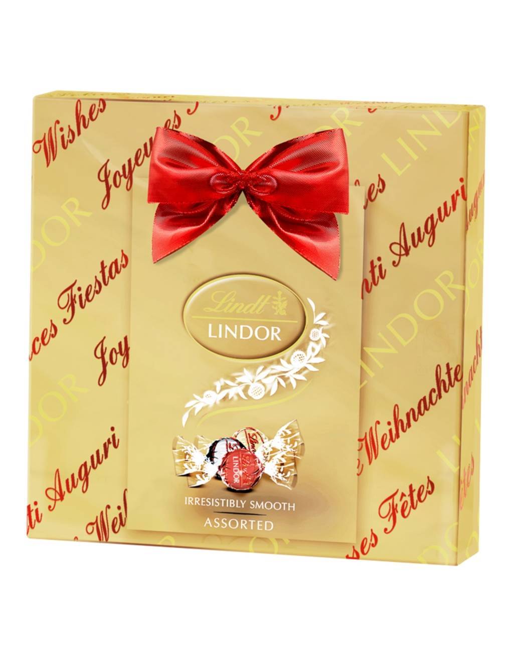 Lindt Lindor Assorted Milk Chocolate Truffles Gift Wrapped Box - Assorterede Chokoladetrøfler med Fyld i Gaveæske 300 gram