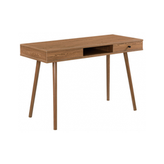HABO Skrivebord i metal og møbelplade H74 x B115 x D48 cm - Brun træstruktur