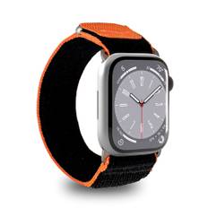 Apple Watch (42/44/SE/45/46/49mm) PURO TRIAL LOOP Rem - Sort/Orange