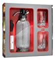 iSi Soda Maker Classic presentset, innehåller 2 x glas och 10 sodakapslar, sodasifon, vattenbubblor 1,0 l, rostfritt stål, bartillbehör för bubblande bubbelvatten