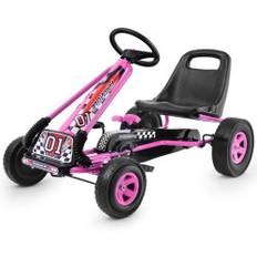 Pedal gokart pedalmanövrerad åkande bil barnbil pedalfordon 98 x 59 x 61cm rosa