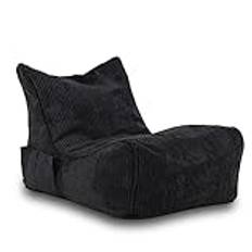 Ecopuf - Flavio puff - Velvet Chaise Longue - Varm puffstol med ficka och handtag - Inomhusfåtölj - Sittsäck med handtag - Material Corduroy - 80x60cm - Grafit Sz19