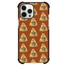 Cat Phone Case For iPhone Samsung Galaxy Pixel OnePlus Vivo Xiaomi Asus Sony Motorola Nokia - Pizza Cat Pattern Art On Brown Background