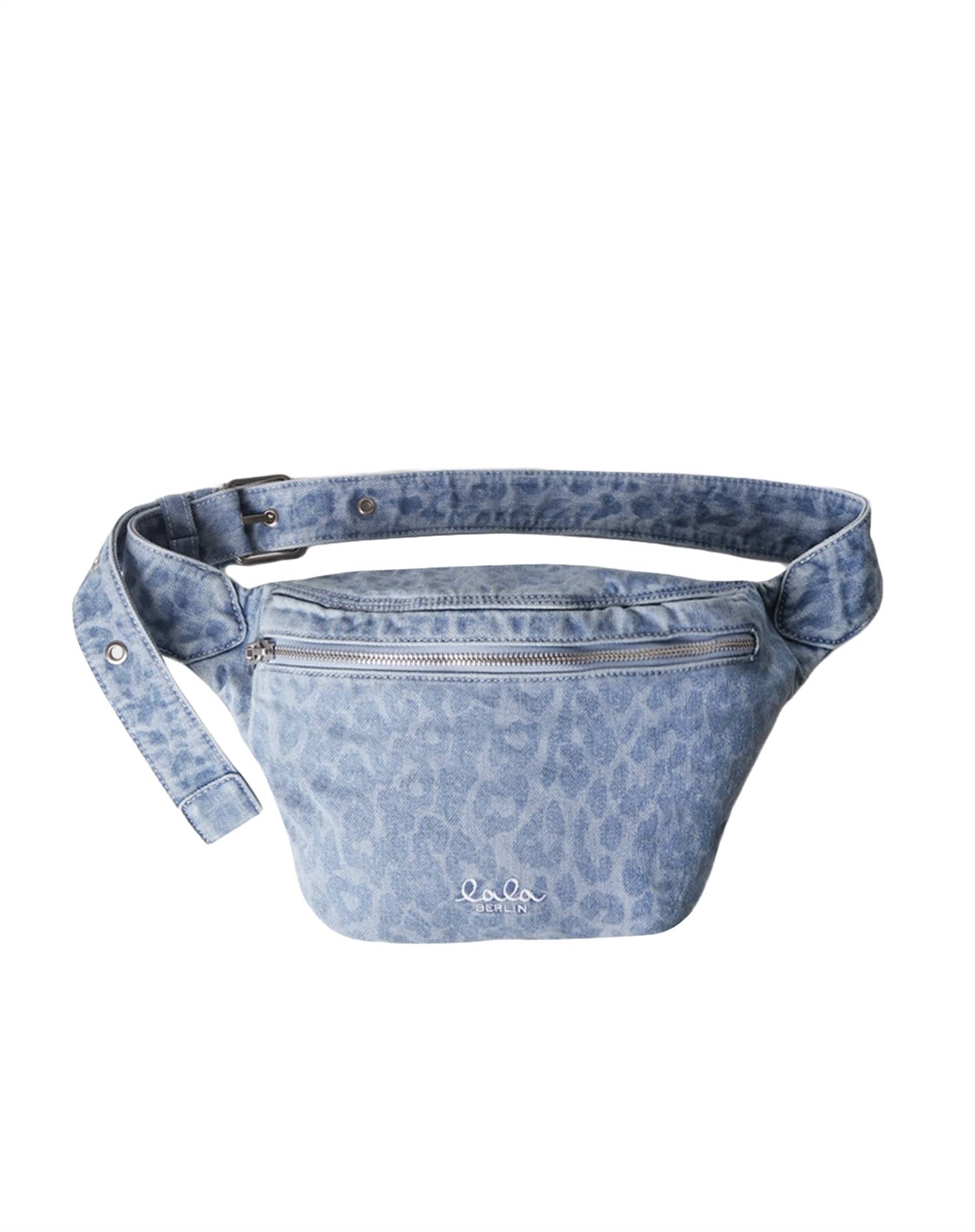 Lala Berlin - Becca Printed Denim Belt Taske - Washed Blue Leo