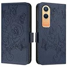 JZ Nord CE 4 Lite 5G Konstläder Flip Cover Plånbok Fall [Rose][Wrist & Shoulder Strap][Card Holder][Kickstand] För OnePlus Nord CE 4 Lite 5G Case - Blue