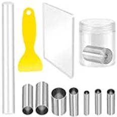 10 st. polymerlerverktyg set lera modelleringsverktyg skulpturverktygssats 7 modellering runda snideri kit med lera akrylroller lervals akrylplatta skrapa för gör-det-själv lerkeramikhantverk