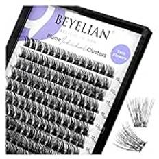 BEYELIAN Lash Clusters, 168 Pcs Individual Cluster Lashes, 10-16mm C Curl DIY Eyelash Extension Super Thin Band Resuable Soft Glue Bonded Lash Extensions (Style3 0.07 Mix Black Band)