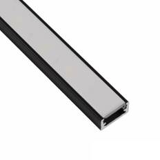 Ledomec LED ALU profil smal LED-list (14 x 7 mm) i svart med lock (2 m svart - skydd matt)