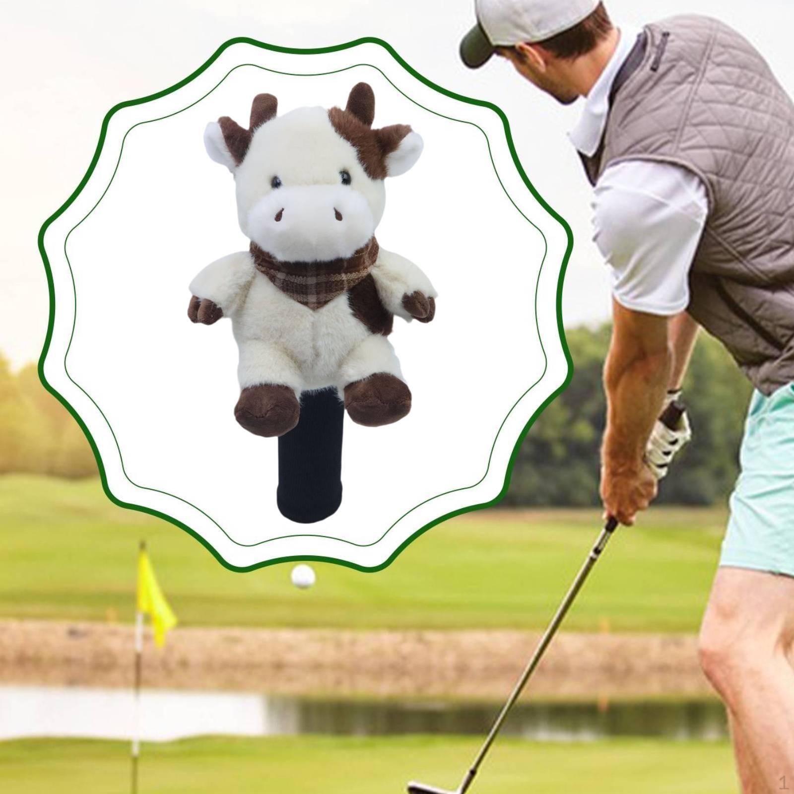 Headcover Driver Lightweight Funny Cute Easy to Install Golf Club Cover Protection brun