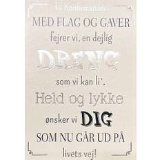 Kort til konfirmation - Dreng - Sølvtekst