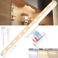 Daphomeu Uppladdningsbar inbyggd belysning kök LED, 3000 mAh batteri, touch dimbar, magnetisk fot, trådlöst för skåp, skrivbord, sovrum, garderob