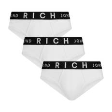 John Richmond, Undertøj, Herre, Hvid, XL, Bomuld, Tripack Low-Rise Bomulds Rib Trusser