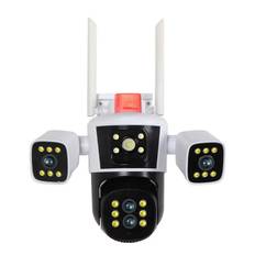 16MP 8K WiFi Security Cameras Four Len Three Screens 10X Zoom Outdoor PTZ Video Cam Auto Tracking 6K Waterproof Surveillance Cam 12MP 6K Camera