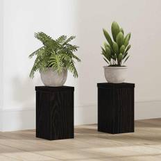 vidaXL Planteholder 2 pcs Sort eg 10 x 10 x 18 cm Konstrueret træ