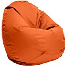 Bruni sittsäck Classico M i orange – sittsäck med innersäck för spel och läsning, avtagbart överdrag, livsmedelssäkra EPS-pärlor som bean-bag-fyllning, från Tyskland