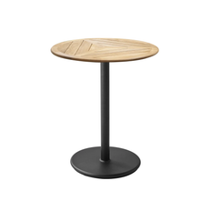 Cane-Line - Cafebordsunderrede - Go - Lava Grey/bordsskiva dia.60 cm - Drop, Go - Teak - Småbord & Sidobord utomhus - Beige,Träfärgad