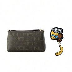 Zip Leather Travel Makeup Bag Large Waterproof Cosmetic Bag For Women Monogram Makeup Organizer Bag Case For Girls Toiletry Bag With Cartoon Minions B - Black