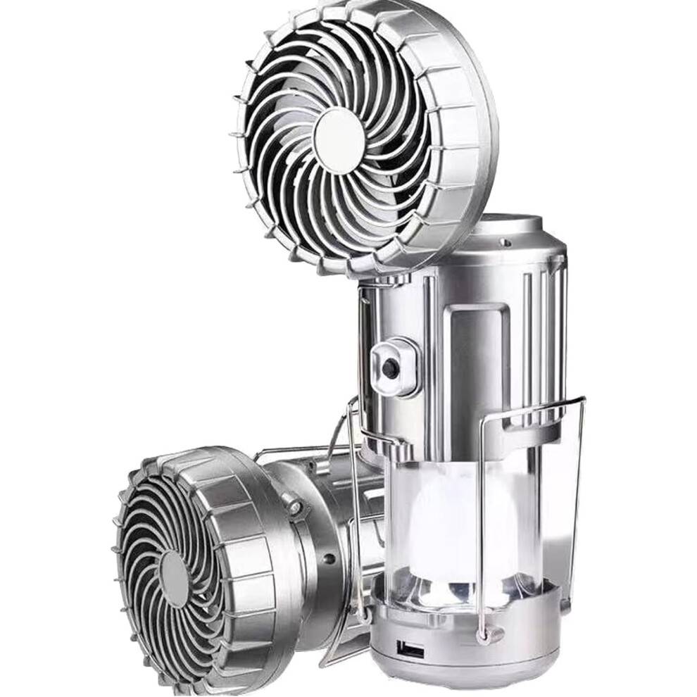Calenarcnt Campinglanterne, 5-i-1 Bærbar LED med Ventilator, Solcelle-/USB-genopladelig, Let Vandtæt til Camping, Vandring, Telt