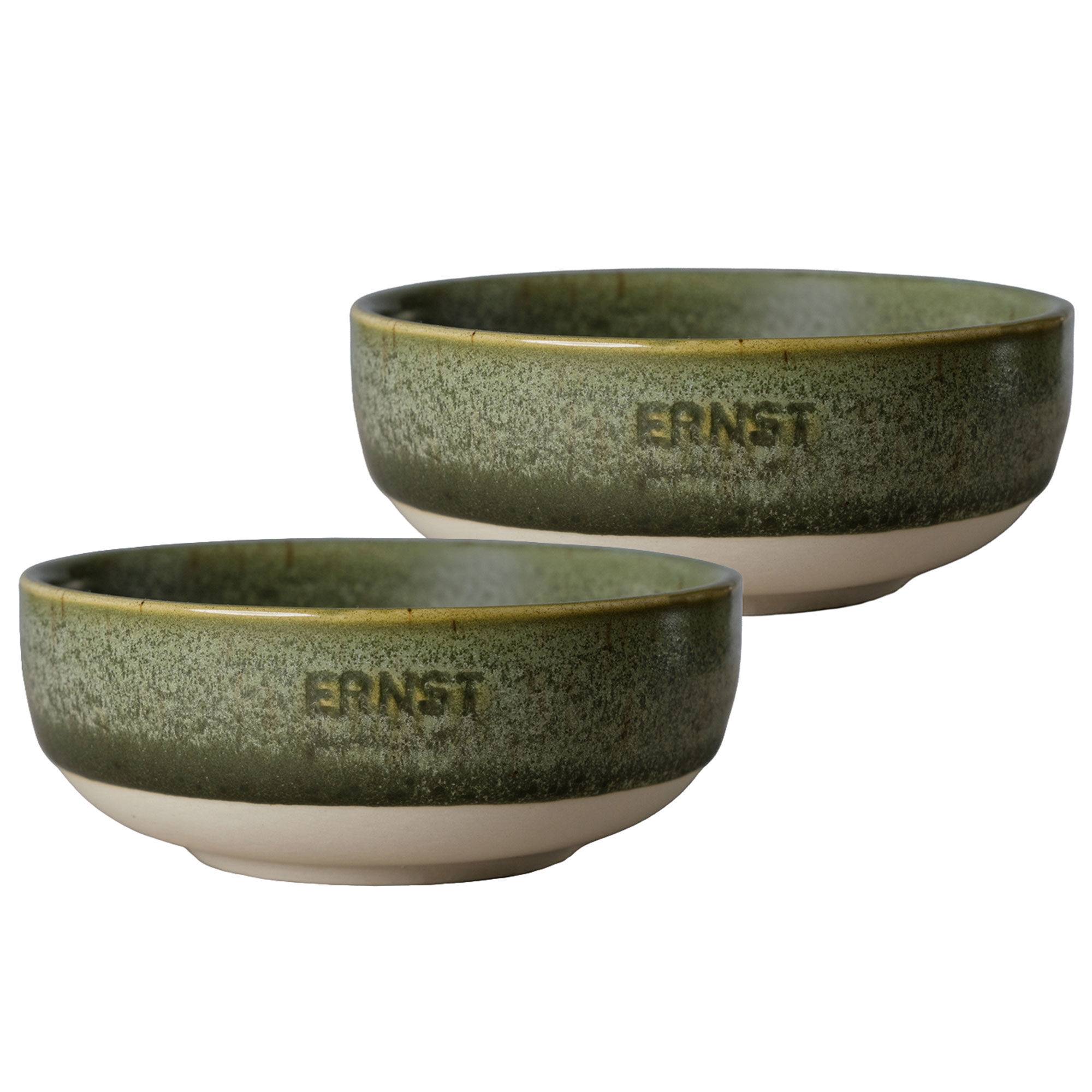 Ernst Skål 11 cm 2-pack, grön/natur - Grön/natur