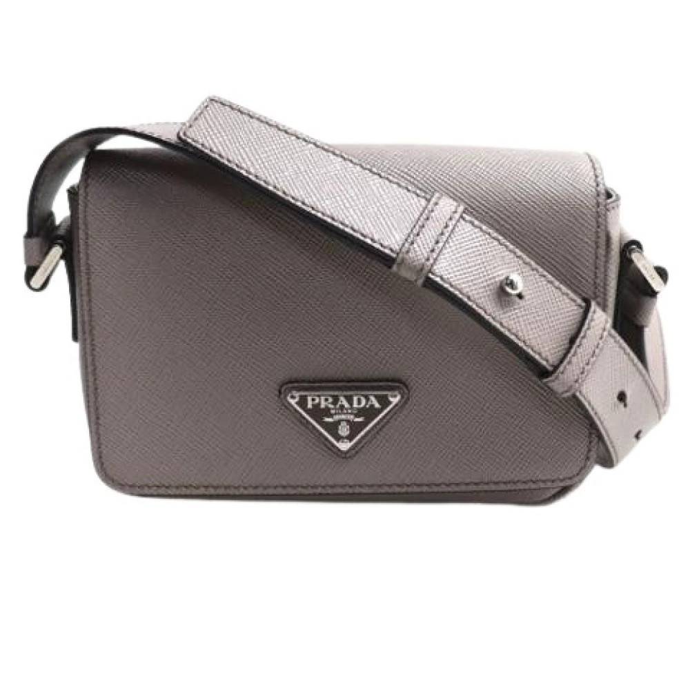 Prada Vintage Pre-owned Vintage Skuldertaske - Vintage - Dame - Grå - ONE SIZE - Uld