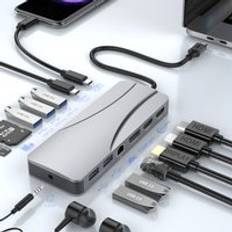 Triple Display Usb-C Docking Station Dock Adapter Charger Laptop 14 In 1 Usb C Hub