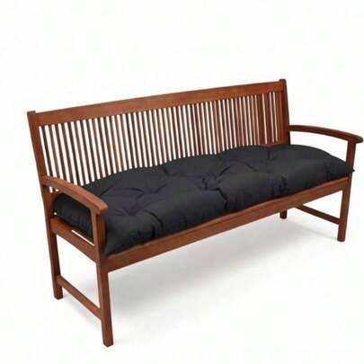 100x45 cm mjuk fiberfylld bänkdyna, enkel sittdyna (endast nedre delen), tillverkad i Turkiet. - Svart (100X45)