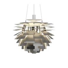 Ph Artichoke, Ø 600, Led 3000K 96W , Rustf Stål, I, Hvid Tekstil & Wire, Trådløs Bluetooth, 2483 Lm