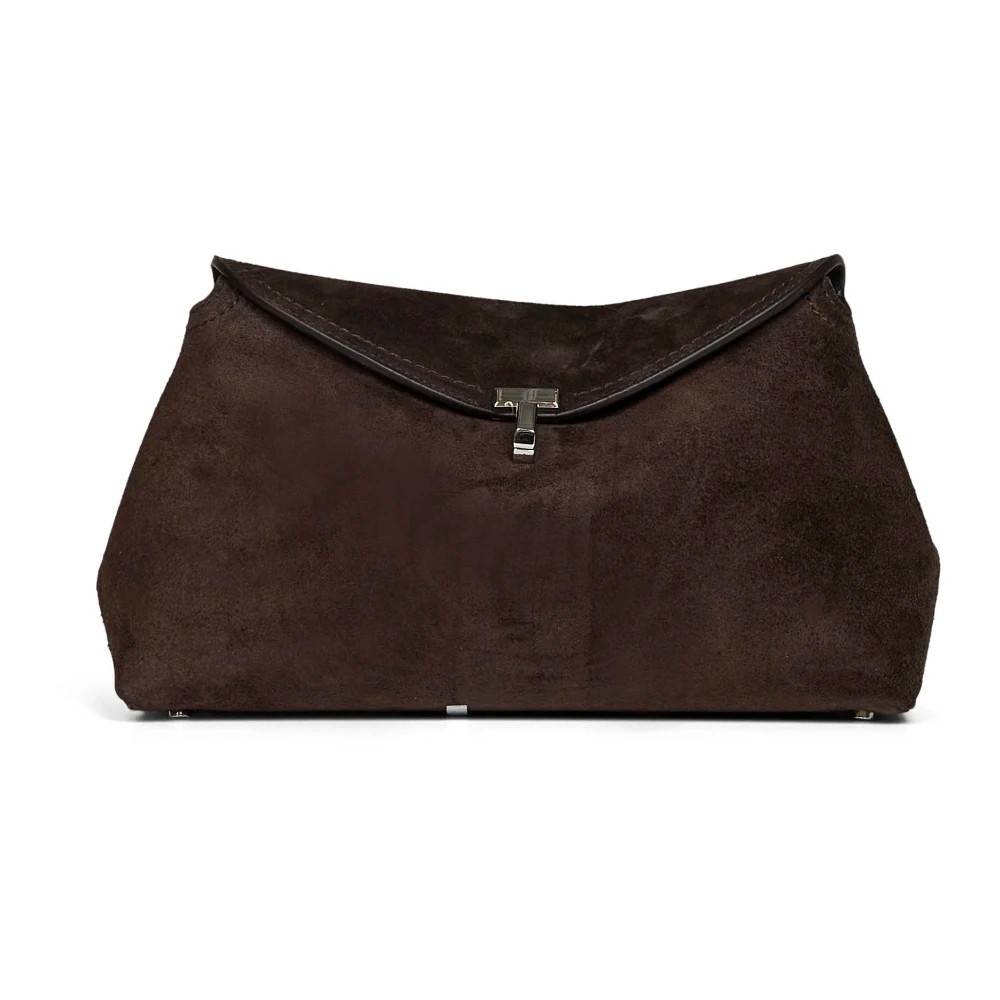 TotêMe T-Lock Suede Skuldertaske - Tasker - Dame - Brun - ONE SIZE - Uld