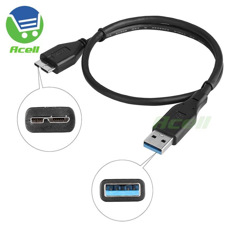Usb 3.0 micro-b datakabel för sony hd -b1 b2 hd-e1 e2 hd-sl1 sl2 hd-eg5 hd-s1a sp1 hd-pg5 hd-sg5 sl-bg1 bg2 extern hårddisk - 0.5m