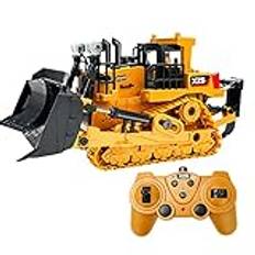 Fesjoy 1:24 2.4G 9CH RC bulldozer RC traktor lastbil byggteknik fordon med en nyckeldemonstration LED-ljud-simulering ljudfunktion pedagogisk leksak