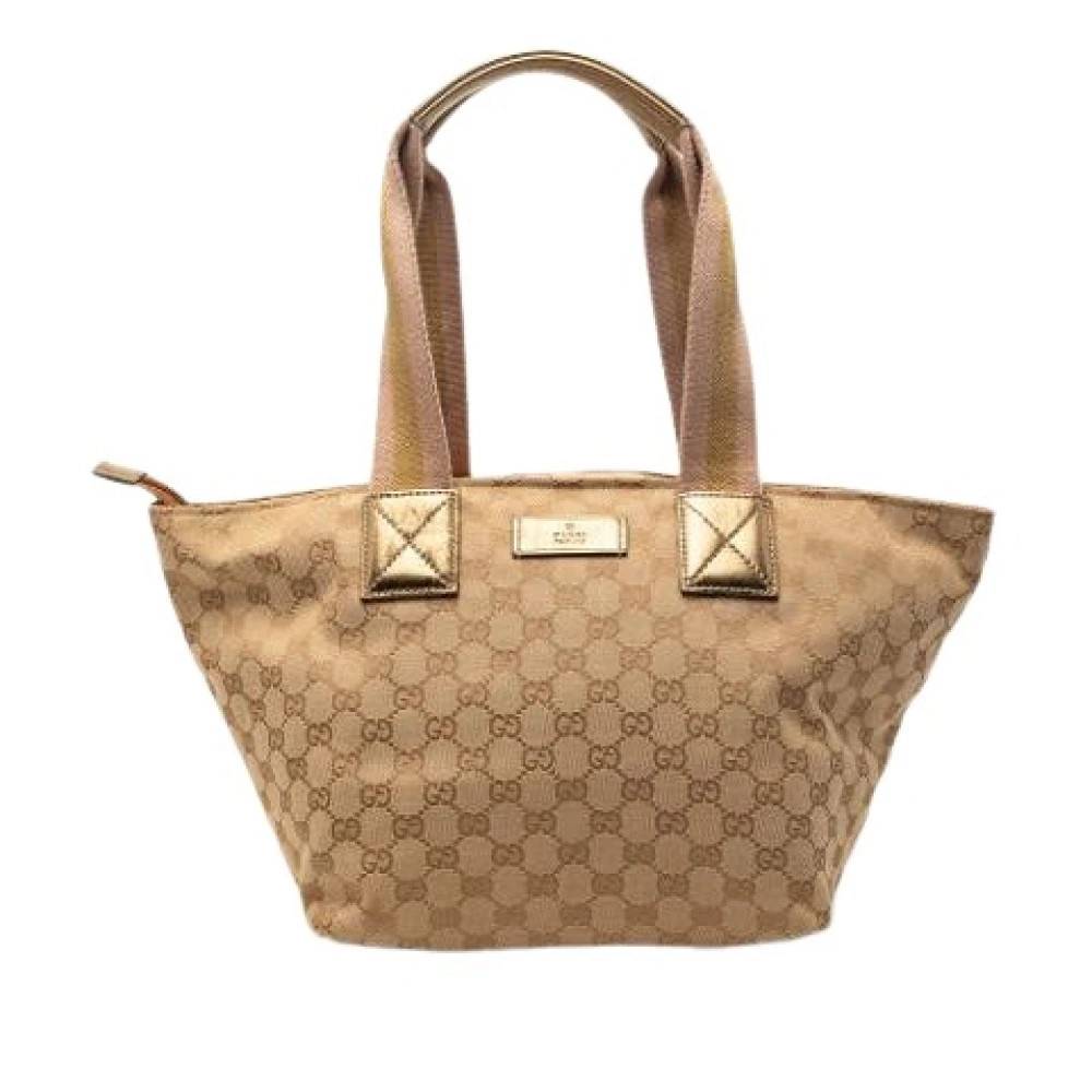 Gucci Vintage Pre-owned Vintage Canvas Tote - Vintage - Dame - Beige - ONE SIZE - Uld