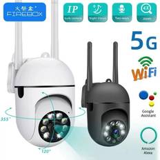 5GHZ PTZ WIFI IP Wireless Camera Auto Track 4X Zoom Security Cam Full Color Night Vision CCTV Surveillance Network Camera Camera Only(EU PLUG) vit