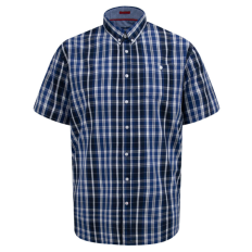 Navyblå/hvid ternet Button-Down skjorte (K/Æ) - D555