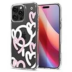 Spigen Ultra Hybrid MagFit Skal Kompatibel med iPhone 16 Pro Max Case Fodral -Hearts White Pink