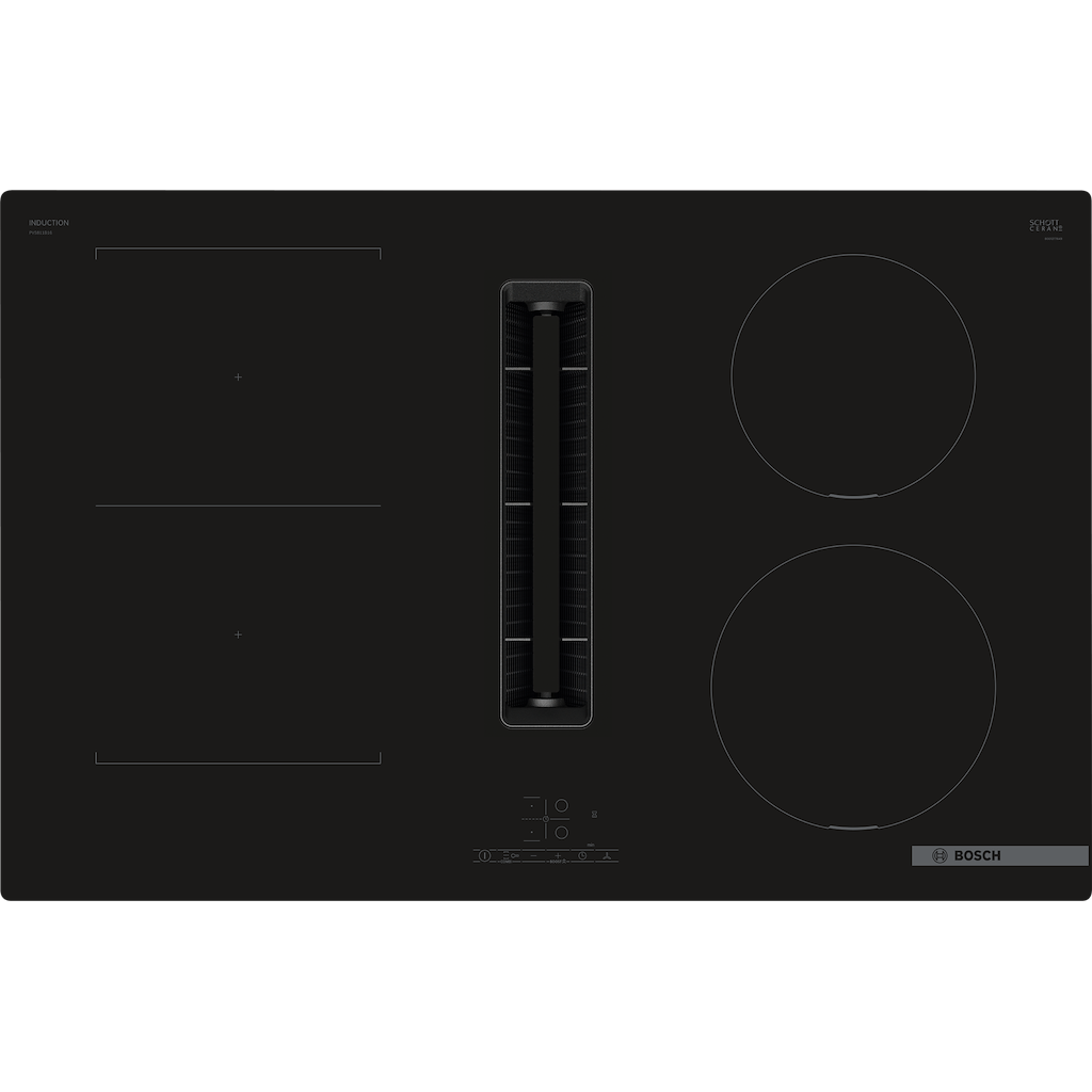 Bosch Series 4, Induction hob with integrated ventilation system, 80 cm, surface mount without frame