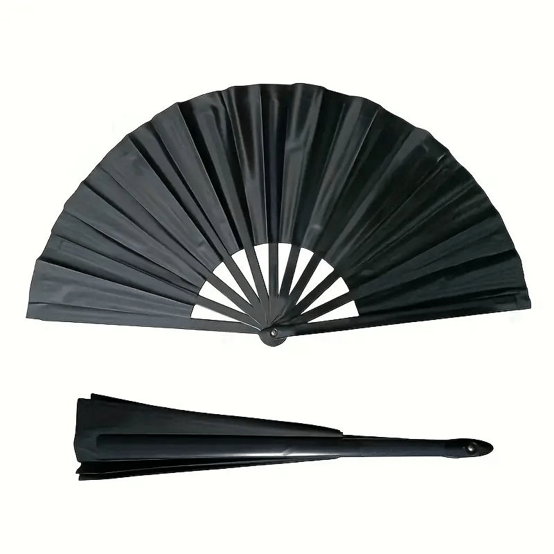A Large Folding Fan, Hand-held Nylon Foldable Fan, Chinese Fu Fan Tai Hand-held Fan Practice Fan Suitable For Performances, Decorations, Dances, Festivals, Party Gifts, Without Battery