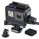 YALLSAME Rammonteringsfodral för GoPro HERO 7 6 5 med linsskydd stativadapter skyddande skeletthöljestillbehör för GoPro 5 6 7 svart silver vit HERO 2018