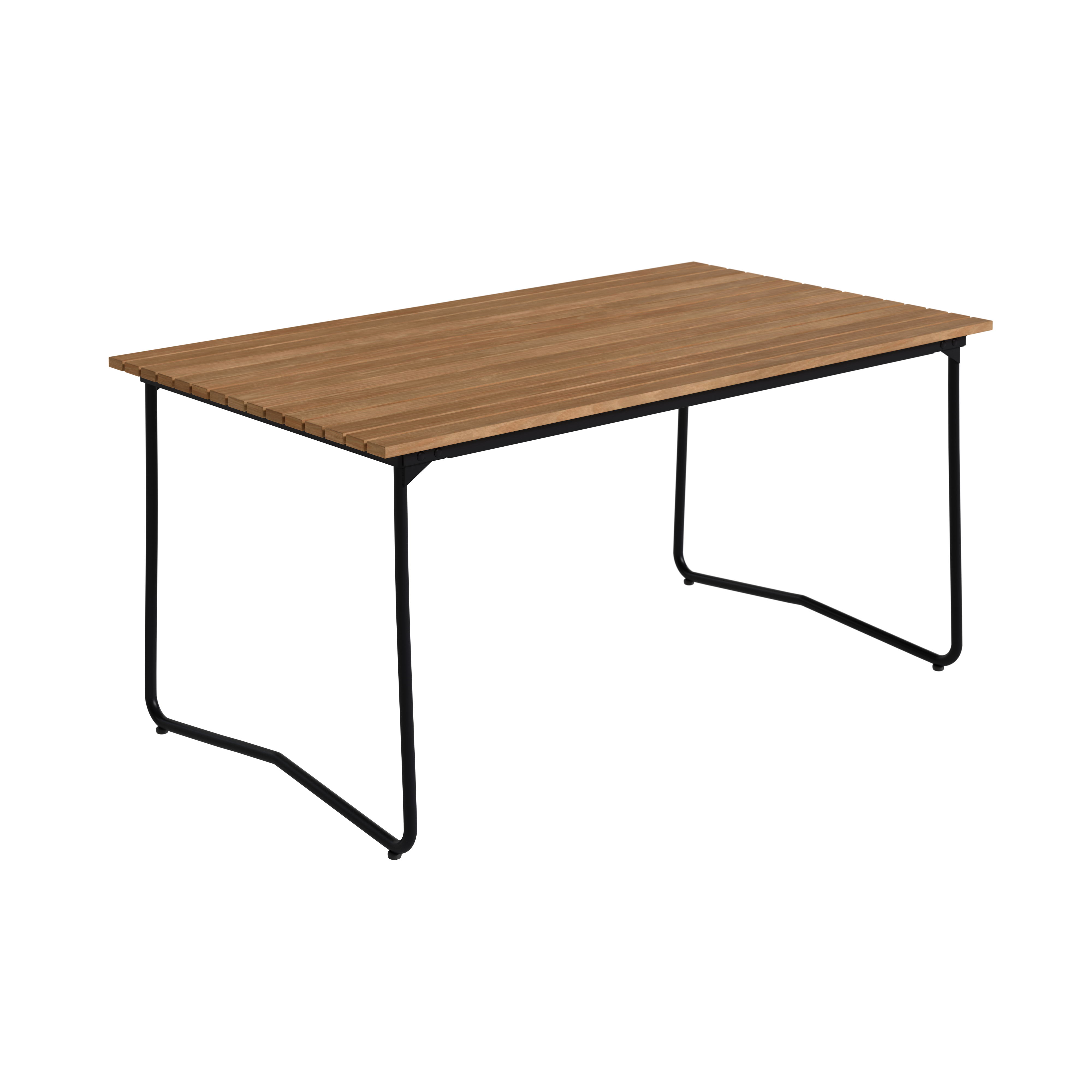 Grythyttan Stålmöbler Bovik Bord 92x150 Cm / Svart Stål - Trädgårdsbord Teak - 10824