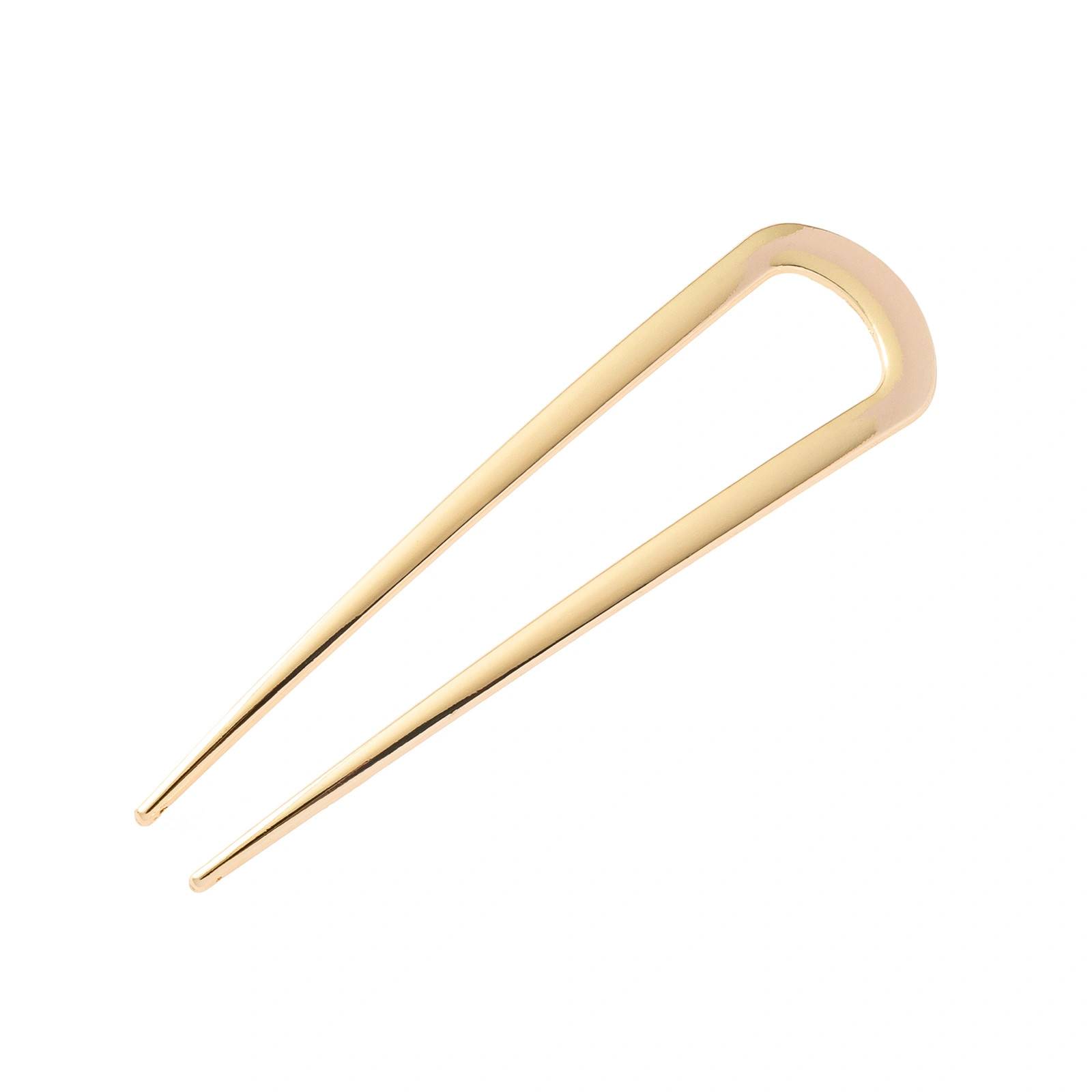 Guldfärgad hårnål, slät French Pin – 11x3 cm