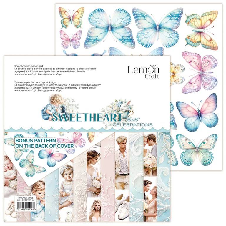 Scrapbookingpapper - 20x20cm - Sweetheart Celebrations