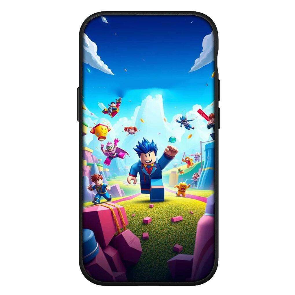 for Motorola Moto Edge 70 60 50 G54 G24 G15 G86 Samsung Galaxy S25 iPhone 17 16 15 Xiaomi Redmi Note 14 13 Pro Max Phone Case Cartoon R-Robloxs Cover for Moto G60 ecru