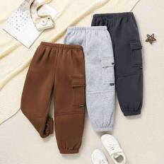 3st Barn Ung Pojke Varm Fleece Snow Arbetsbyxor i Svart, Brunt och Grå, Lämplig för skolan, nyårsutflykter och skidkläder - Multifärgad (6Y,7Y,4Y,5Y)