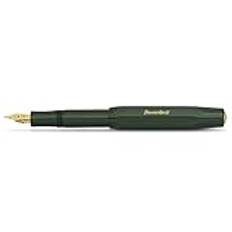 Kaweco klassisk sport reservoarpenna grön med 23 karat guldpläterad stålspets och iridium spets för bläckpatroner I sport reservoarpenna 13 cm I Nib: F (fin)