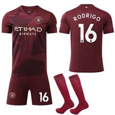 2024-2025 Manchester City borta barnfotbollströja nr 16 RODRIGO 28