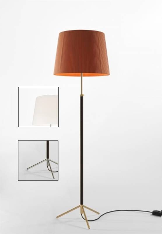 Pie de salón Gulvlampe G1 hvid/krom