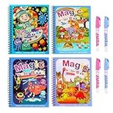 Fantastisk vattenmålarbok : Water Wow målarbok & Aqua Doodle Travel Set – 4 fantastiska världar i ett, vattenmålarbok med vattenpenna – återanvändbar och mångsidig