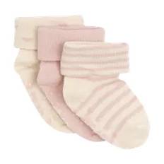 Babystrumpor med ABS 3-pack - Rosa