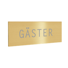 Skylt Gäster 25x60mm